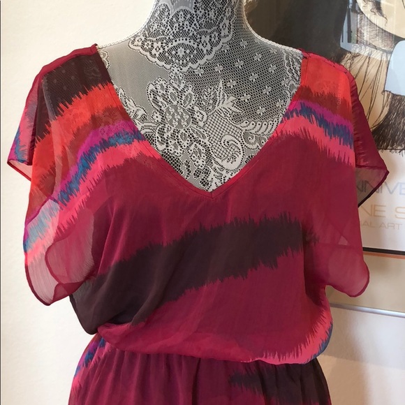 Express Chiffon Dress with Flutter Sleeves - Picture 5 of 7